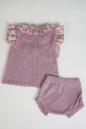 Dusty Pink Frilly Knit Set