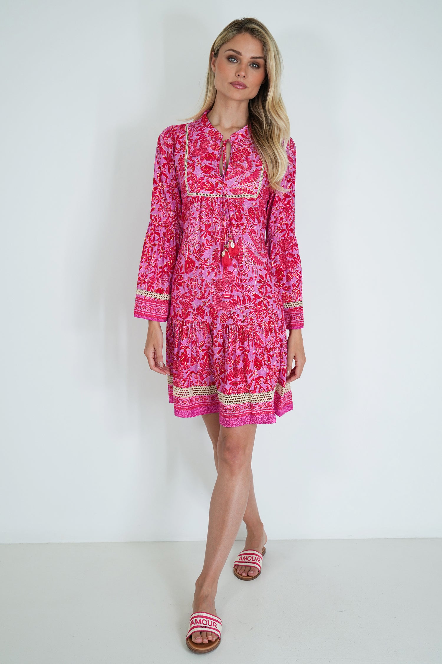 Red And Pink Ekta Tunic