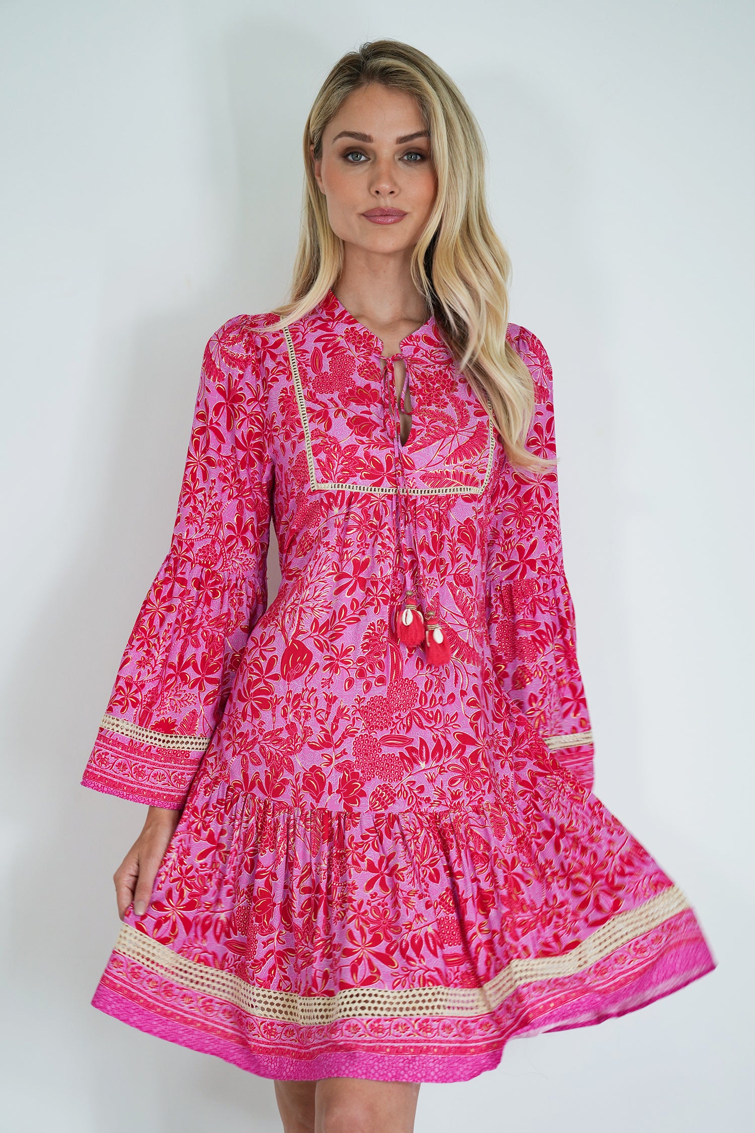 Red And Pink Ekta Tunic