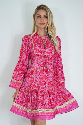 Red And Pink Ekta Tunic