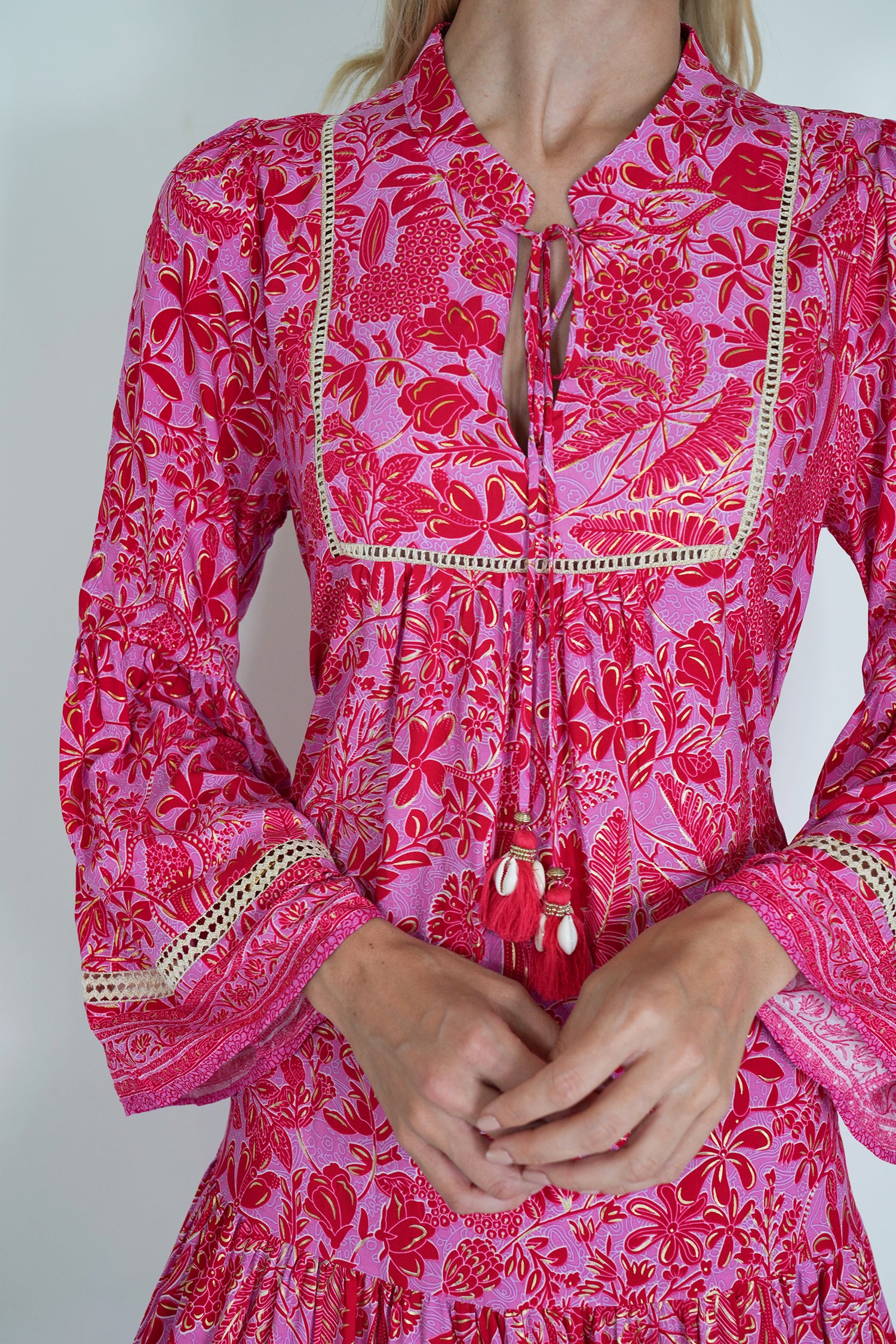 Red And Pink Ekta Tunic
