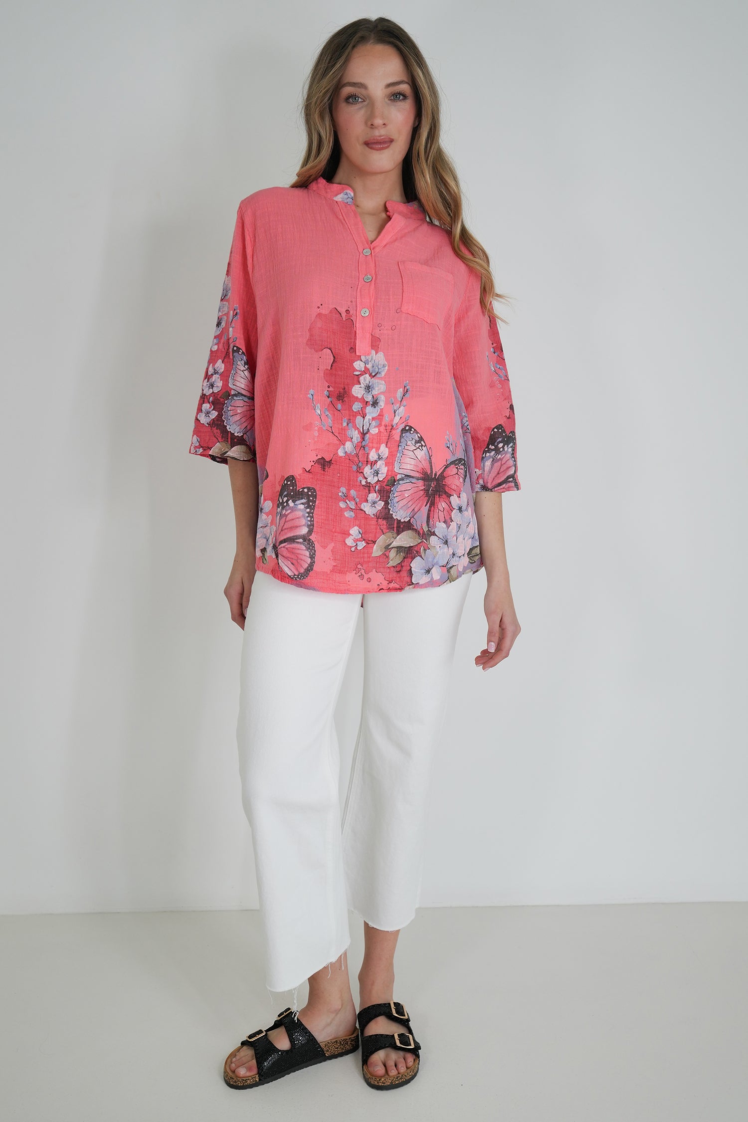Coral Butterfly Shirt