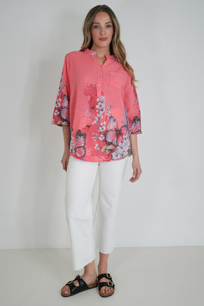 Coral Butterfly Shirt