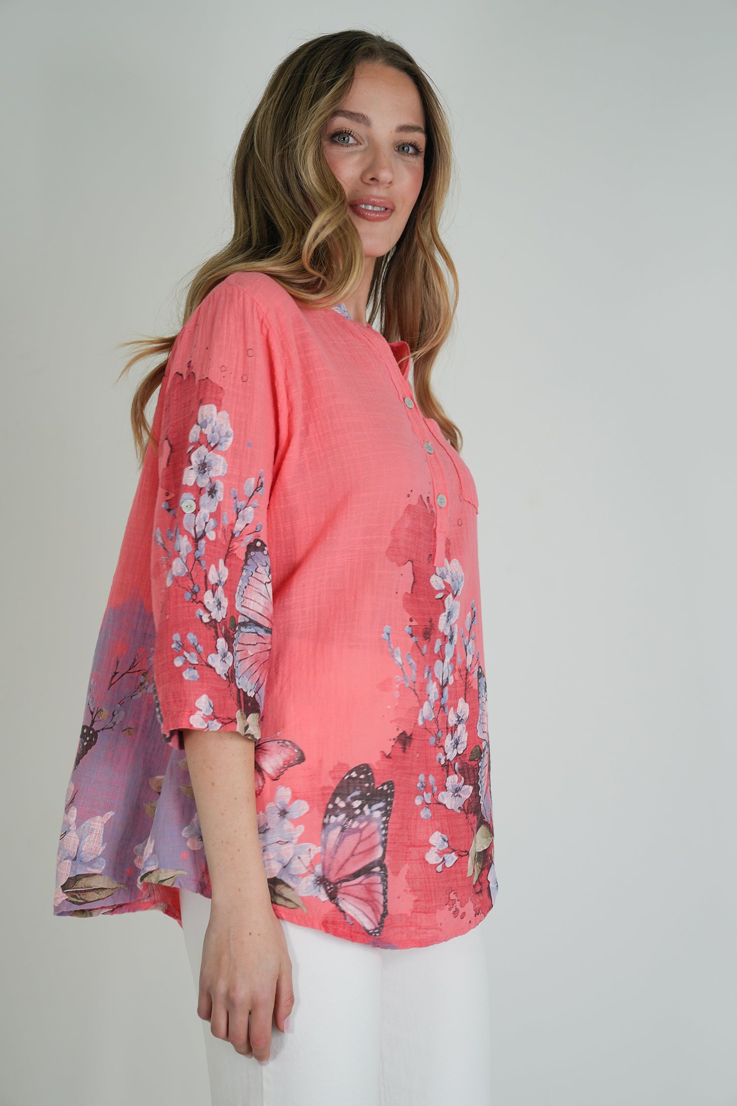 Coral Butterfly Shirt