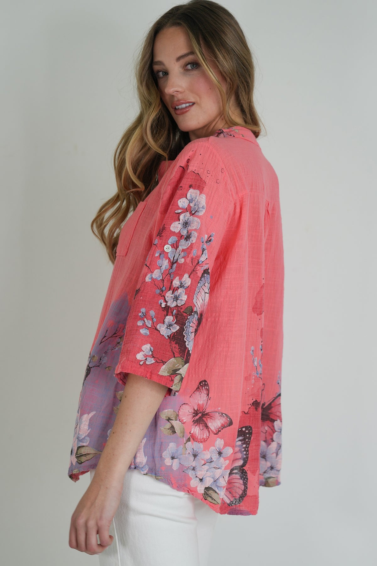 Coral Butterfly Shirt