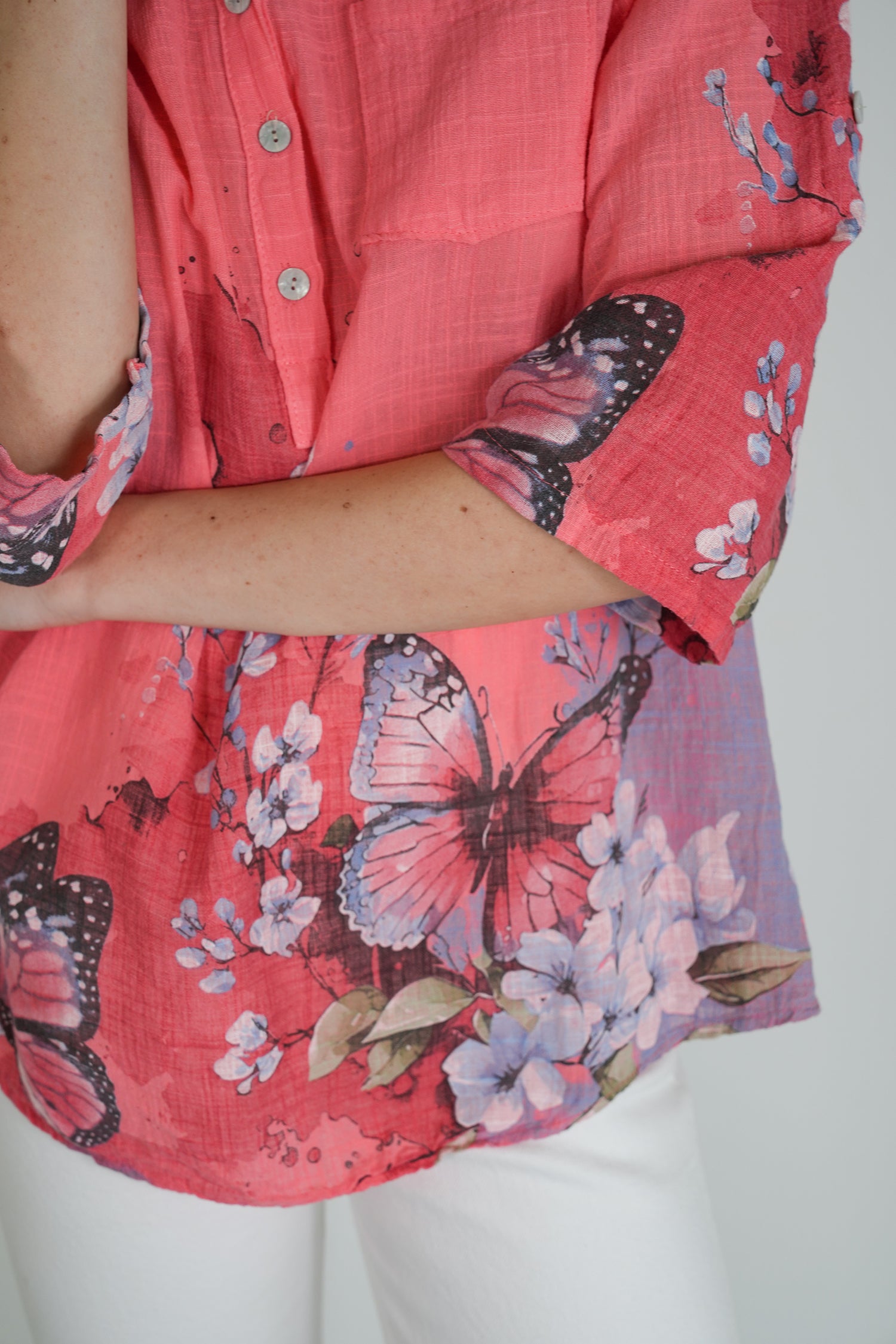 Coral Butterfly Shirt