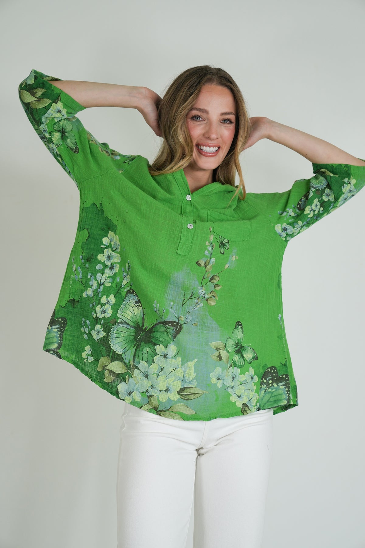 Green Butterfly Shirt