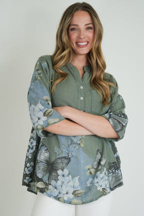 Olive Butterfly Shirt