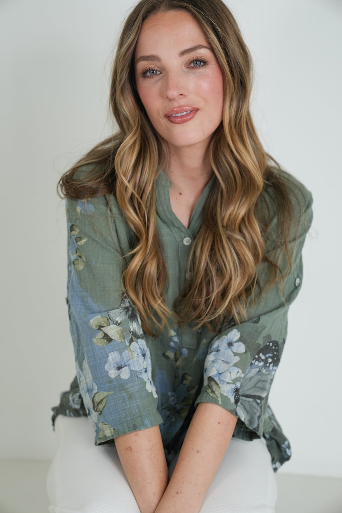 Olive Butterfly Shirt