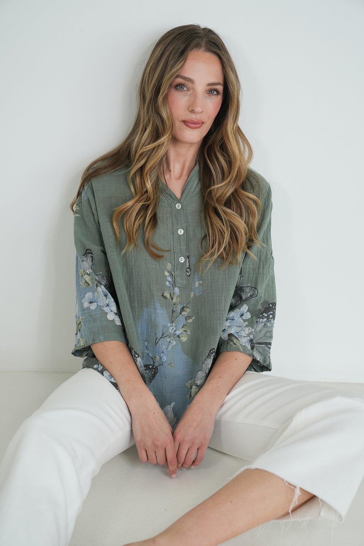 Olive Butterfly Shirt