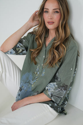 Olive Butterfly Shirt