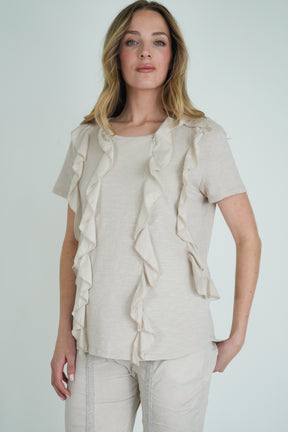 Beige Frill Tee