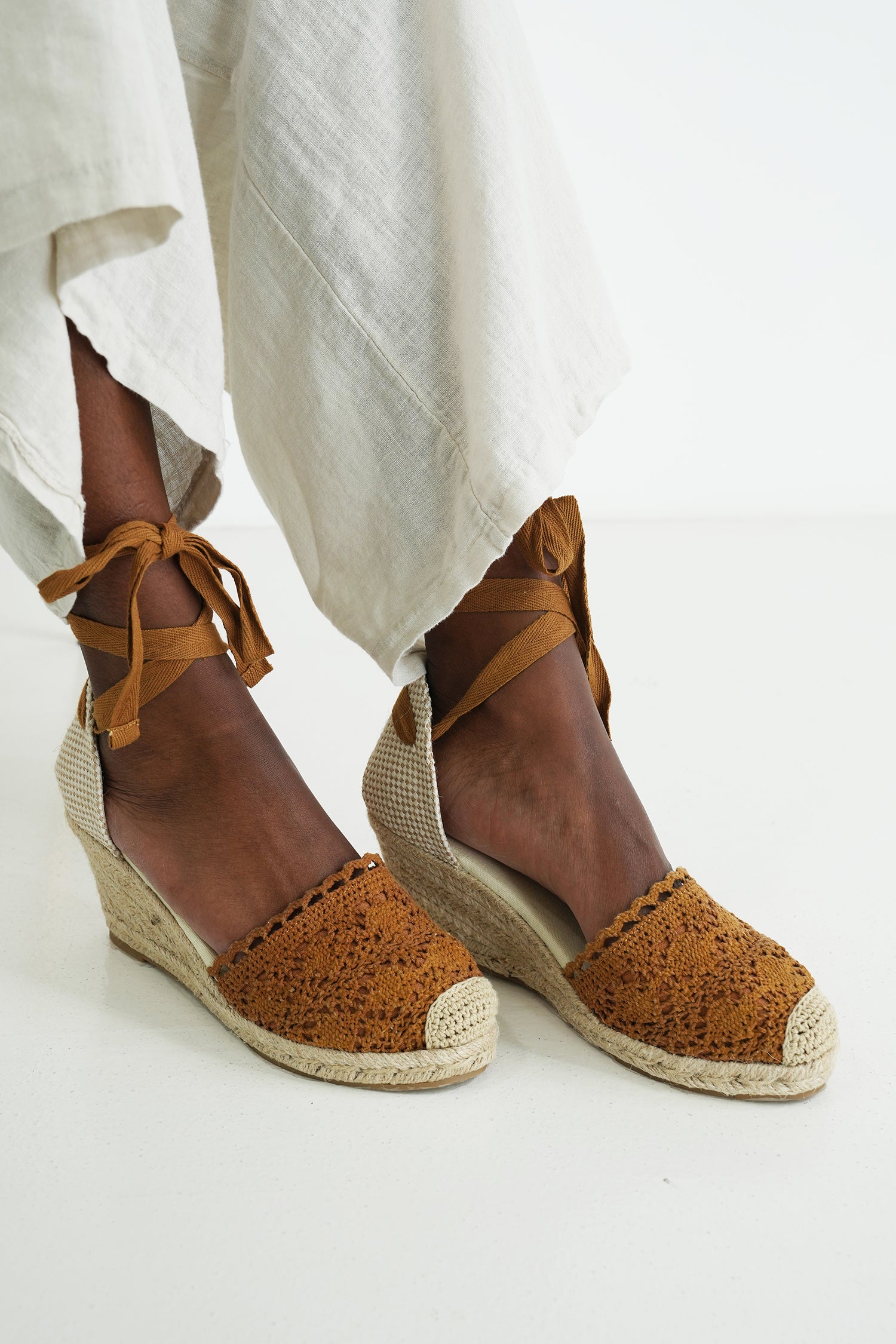 Camel Crochet Espadrille