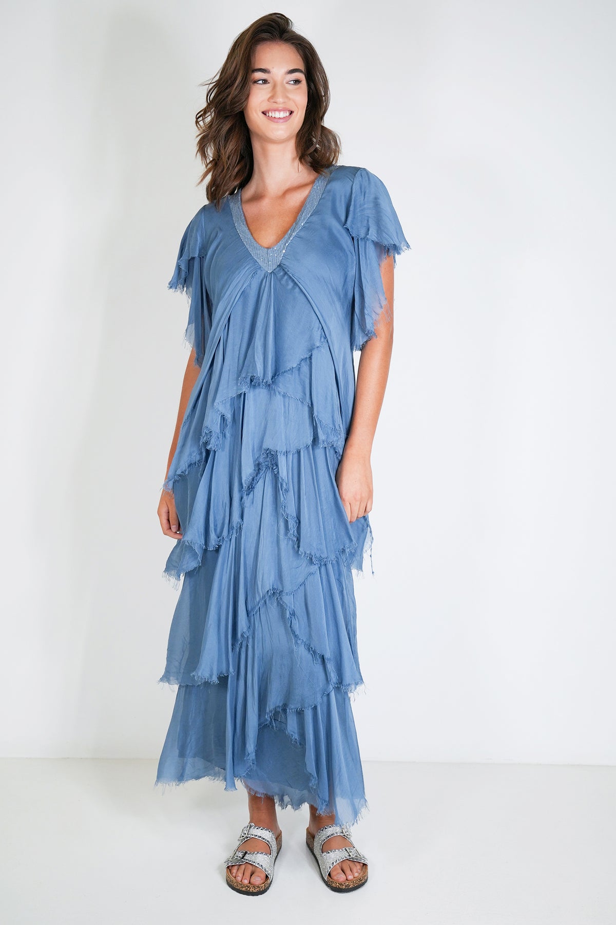 Blue Ruffle Dress