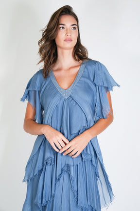Blue Ruffle Dress