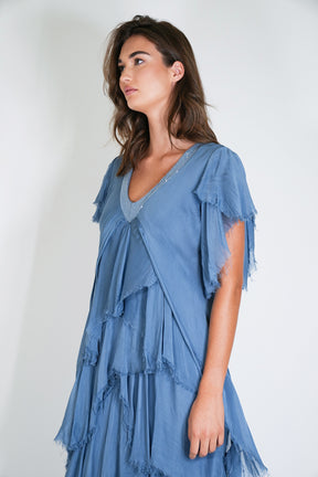 Blue Ruffle Dress