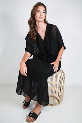 Black Grace Silk Dress