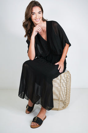 Black Grace Silk Dress