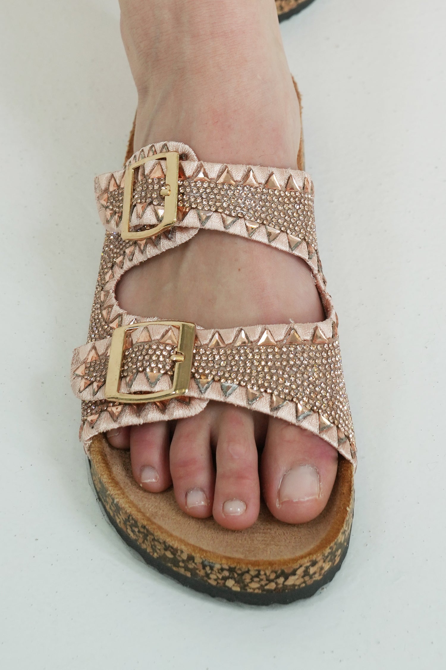 Rose Gold Embellished Slide, rose gold sandal from Something Pretty, alternative view