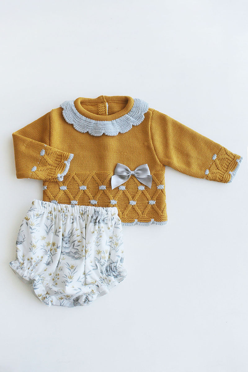 Grey/Yellow Willow Knit Set
