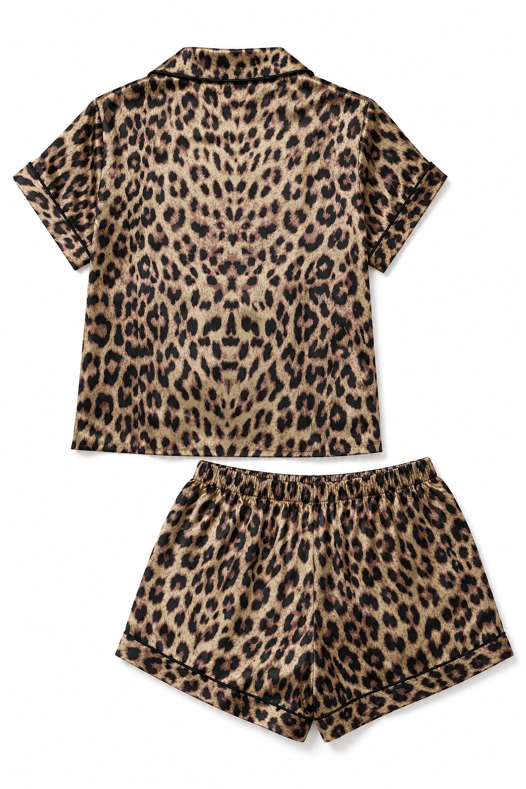 Leopard Satin Short PJ Set