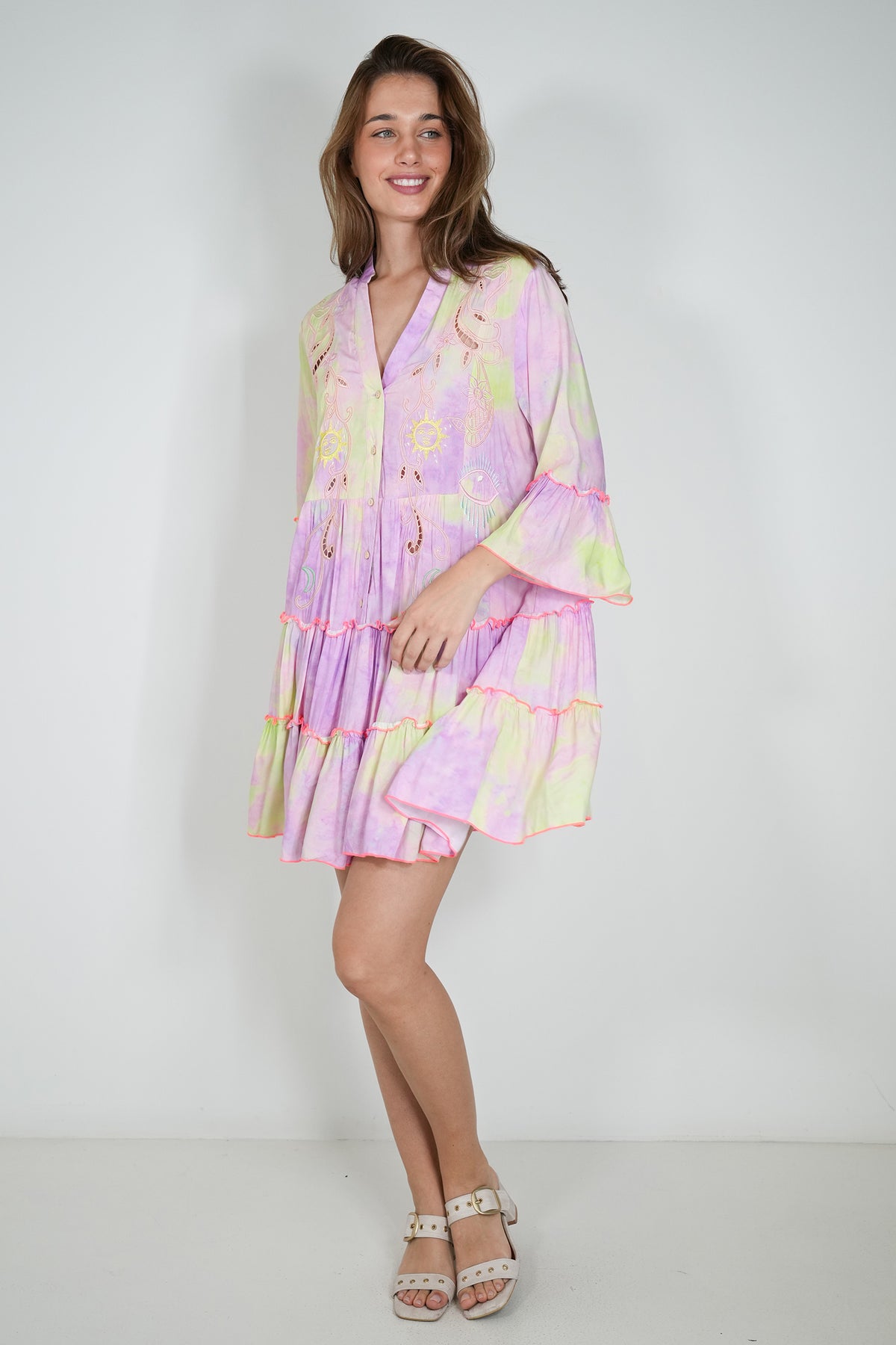 Lilac and Green Alexa Tunic Dress