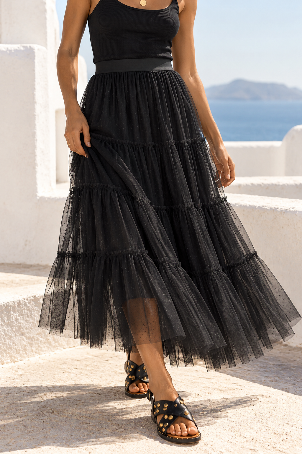 Black Mesh Skirt