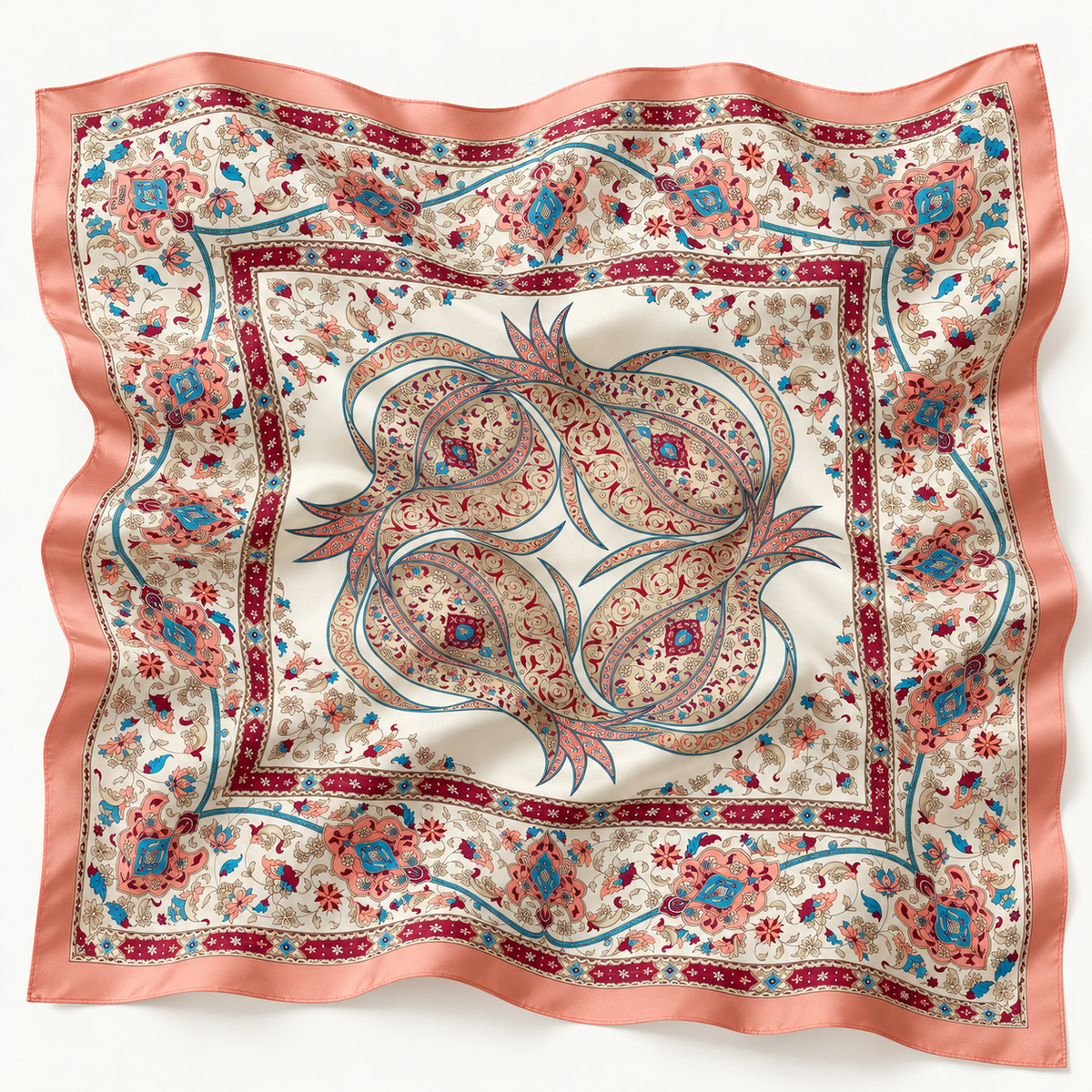 Blush Floral Silk Scarf