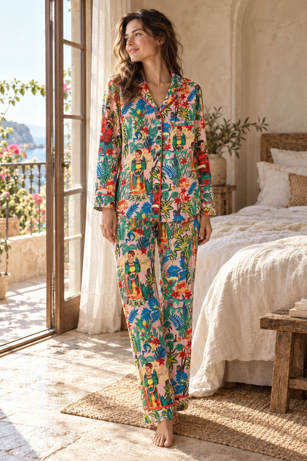 Pink Frida Printed Cotton Long Sleeve PJ