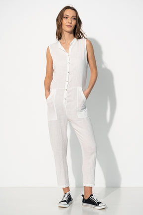 Linen Sleeveless Jumpsuit