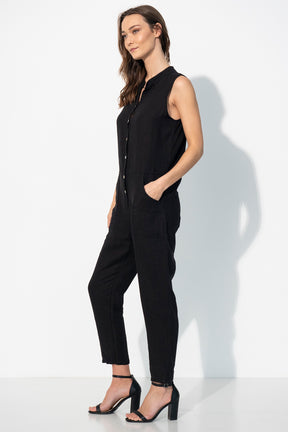 Linen Sleeveless Jumpsuit