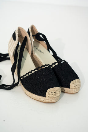 Black Crochet Espadrille