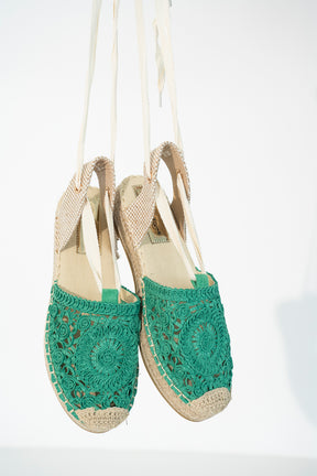 Green Tie-Up Espadrille