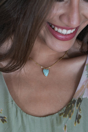 Sage Heart Necklace Gold chain