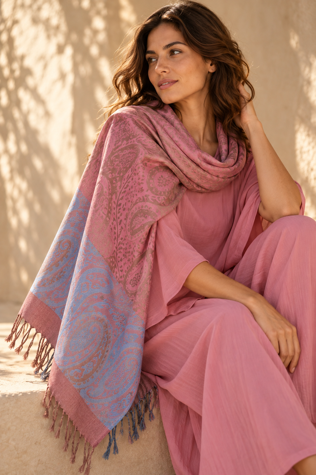 Pink and Blue Jenna Scarf