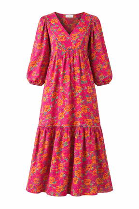 Cerise Floral Kaftan