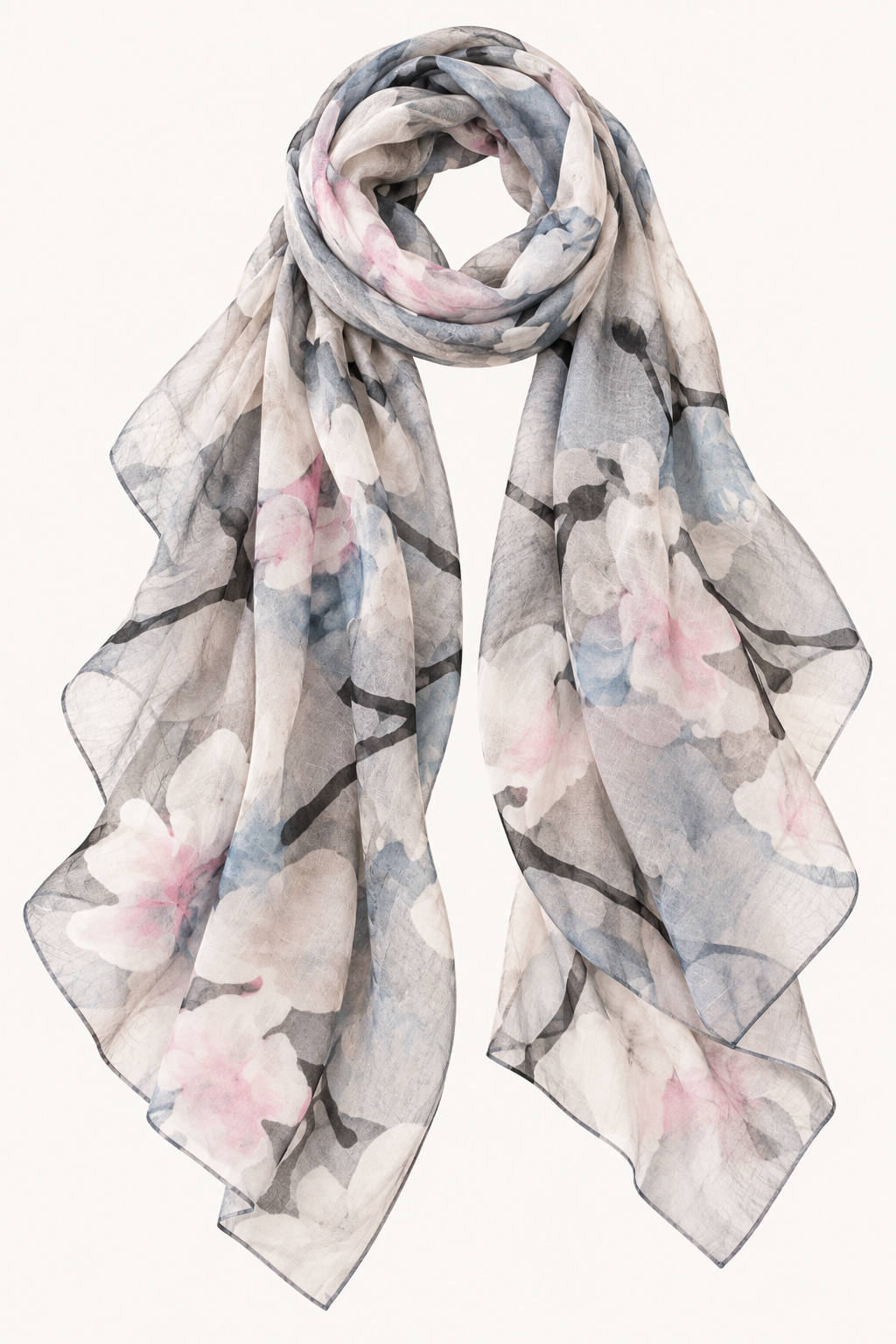 Silver Drift Silk Scarf