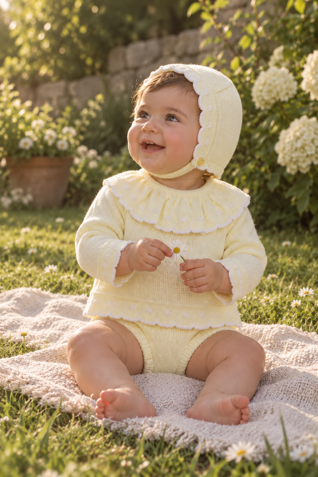 Yellow Collared Knit Set