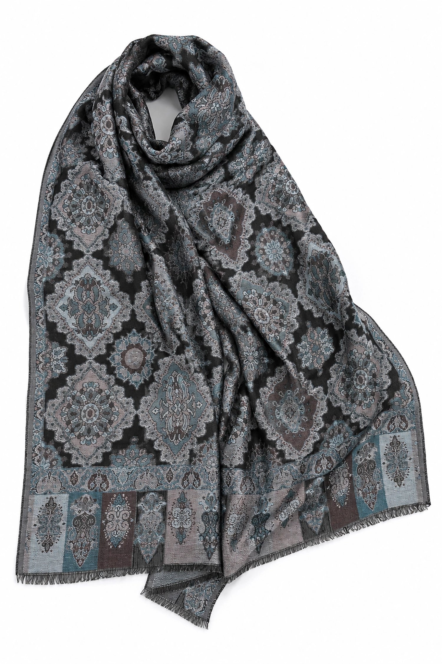 Patterned scarf on a white background