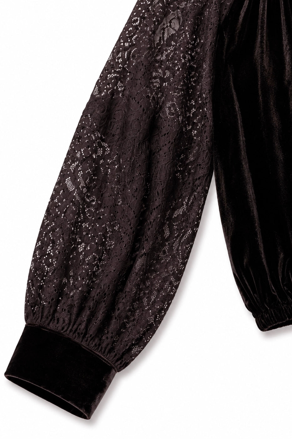 Black sequin jacket sleeve on a white background