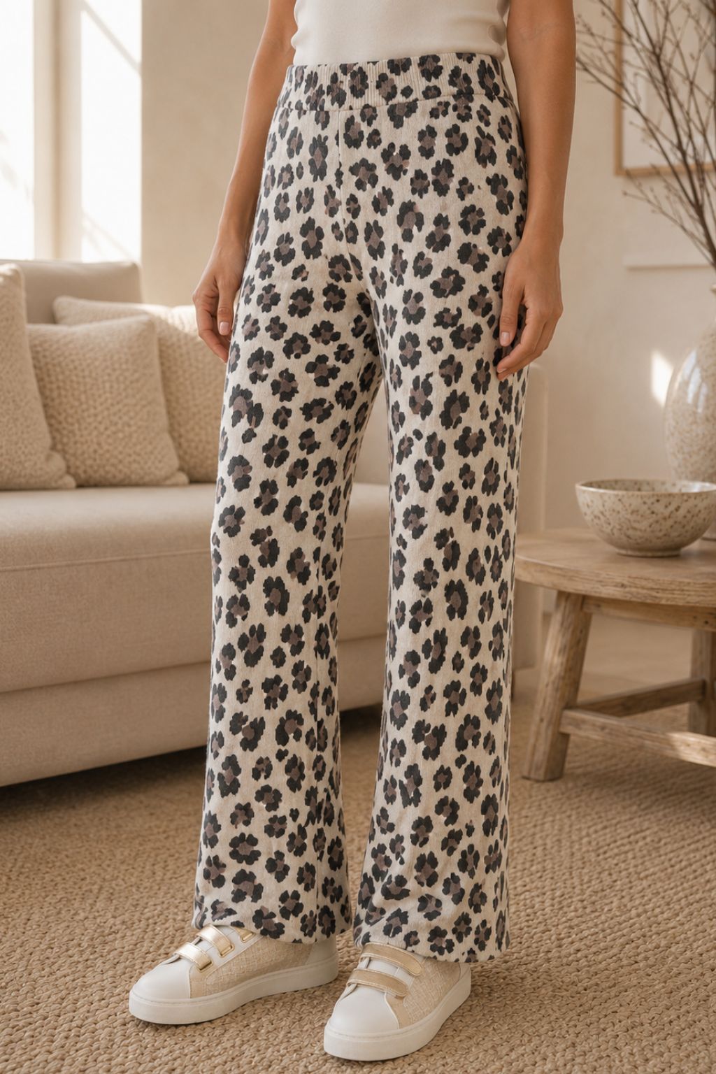 Cream Leopard Pant