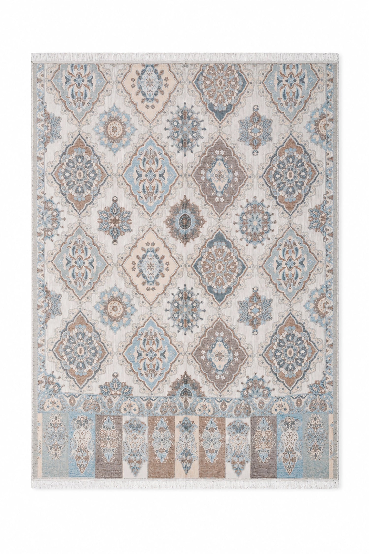 soft scarf with geometric pattern on a white background