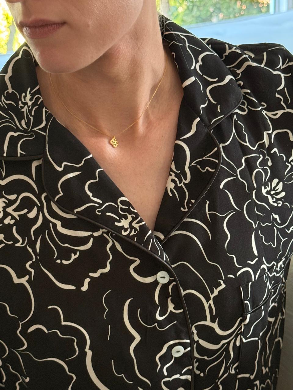 Poppy Divine Black with Ivory Floral PJ