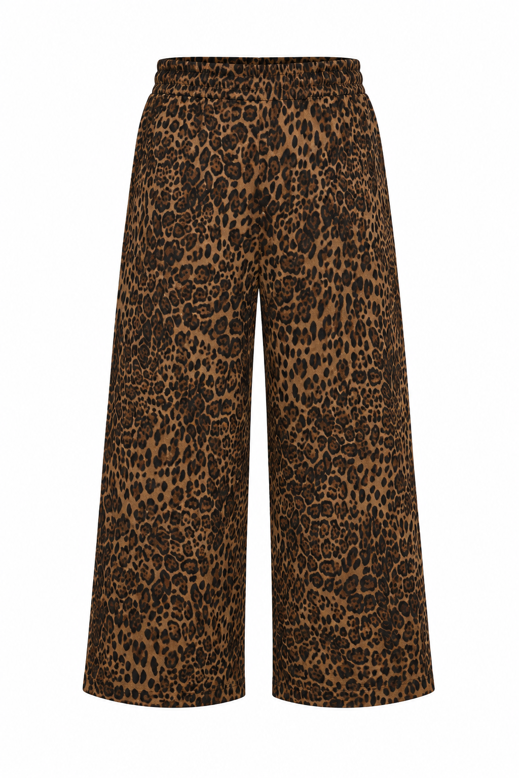 Leopard print pants on a white background