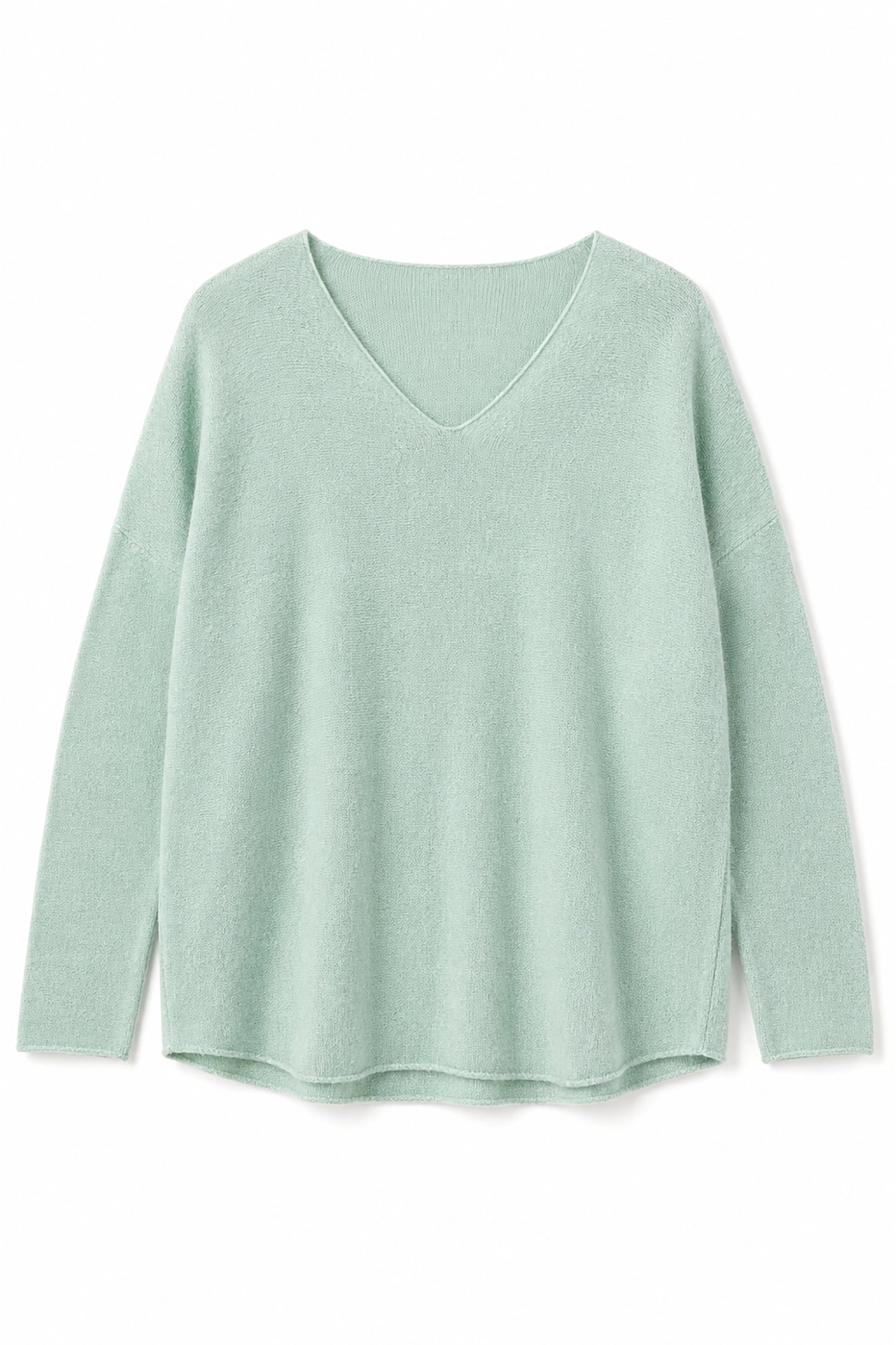 Light green sweater on a white background