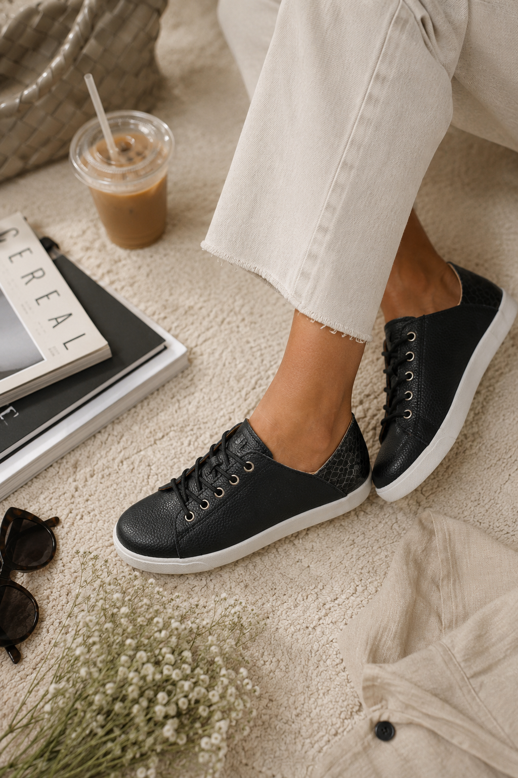 Julz Black Snake Vicki Sneaker