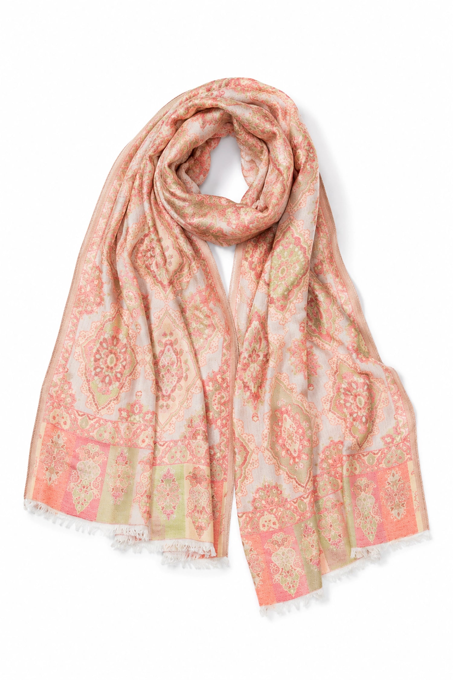 Floral patterned scarf on a white background
