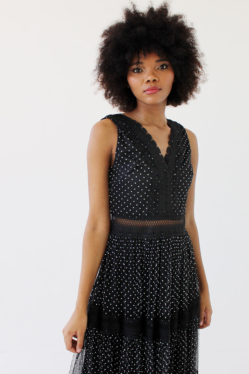 Spot Mesh Dress