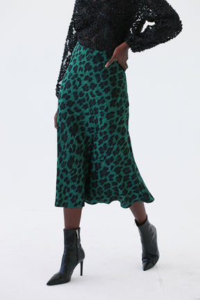 Emerald Leopard Skirt