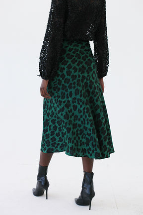 Emerald Leopard Skirt